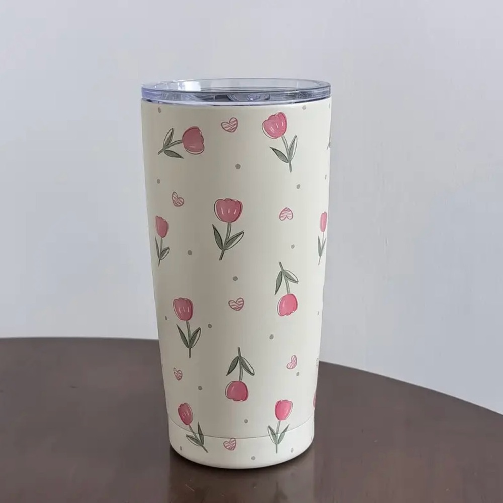 Tumbler flower print 20 oz. stainless steel